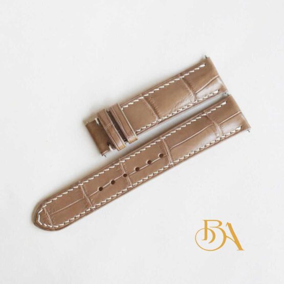 Beige Alligator leather watch band, High quality alligator watch strap SW190