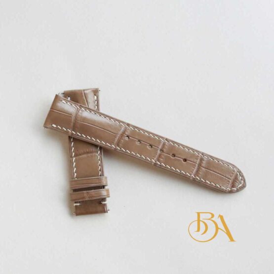 Beige Alligator leather watch band, High quality alligator watch strap SW190