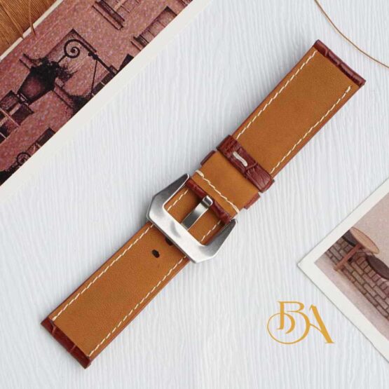 Brown Alligator watch band, Premium leather strap for Panerai SW267