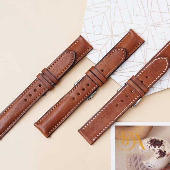 Custom Vachetta leather watch band, Brown Cow leather watch strap SW136