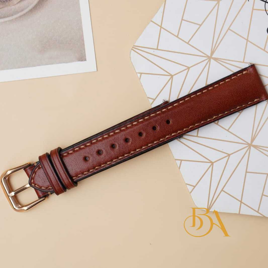 Custom Vachetta leather watch band, Brown Cow leather watch strap SW136