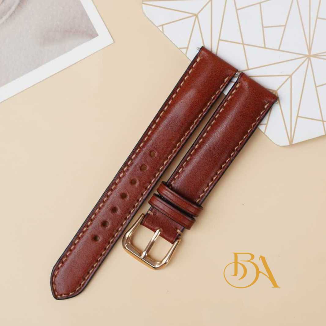 Custom Vachetta leather watch band, Brown Cow leather watch strap SW136