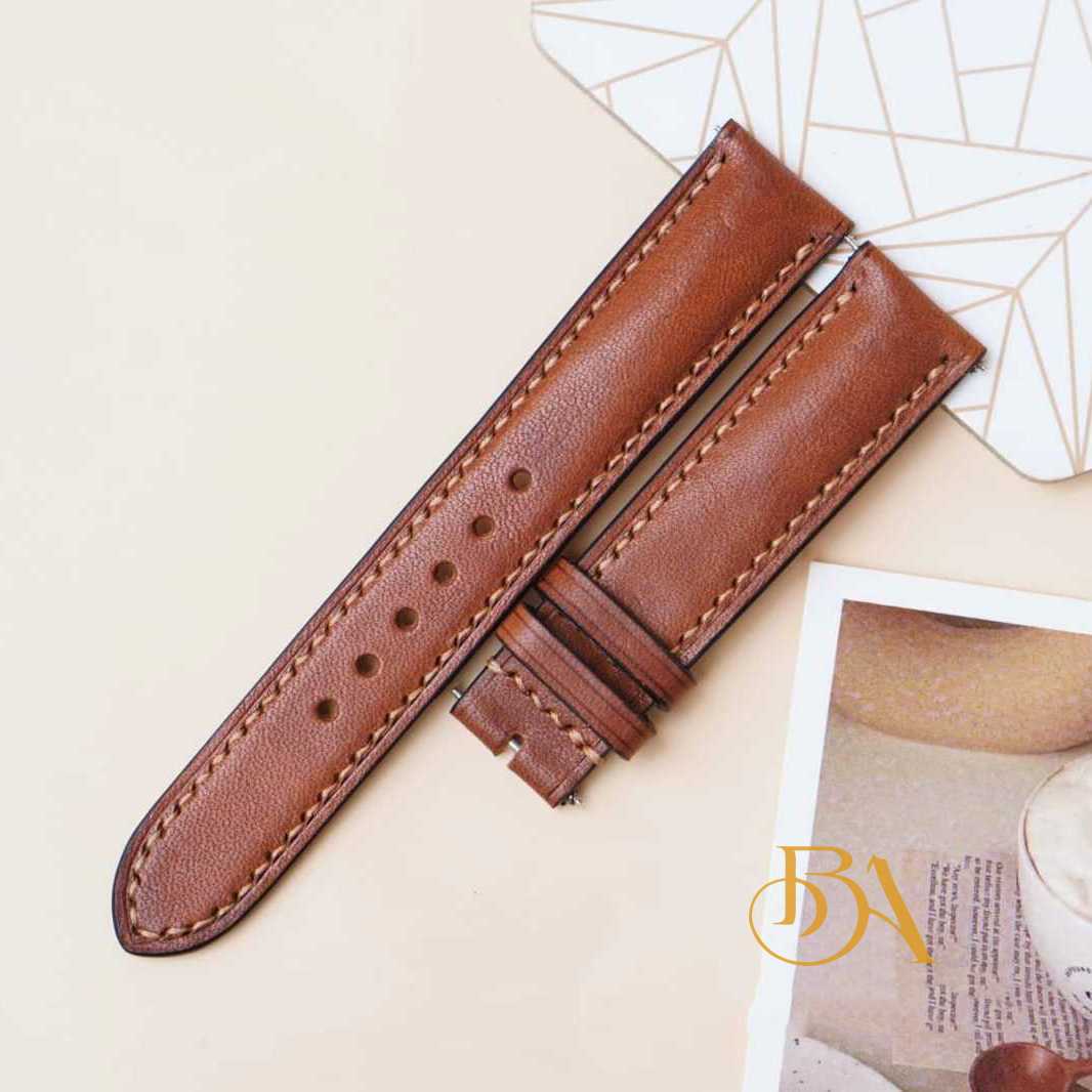 Custom Vachetta leather watch band, Brown Cow leather watch strap SW136