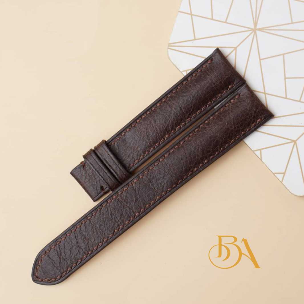 Dark Brown Tuscany vintage leather watch strap, Handmade Cow leather watch band (3)