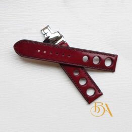 Dark Red Vegetable tanned Leather Watch Band SW065