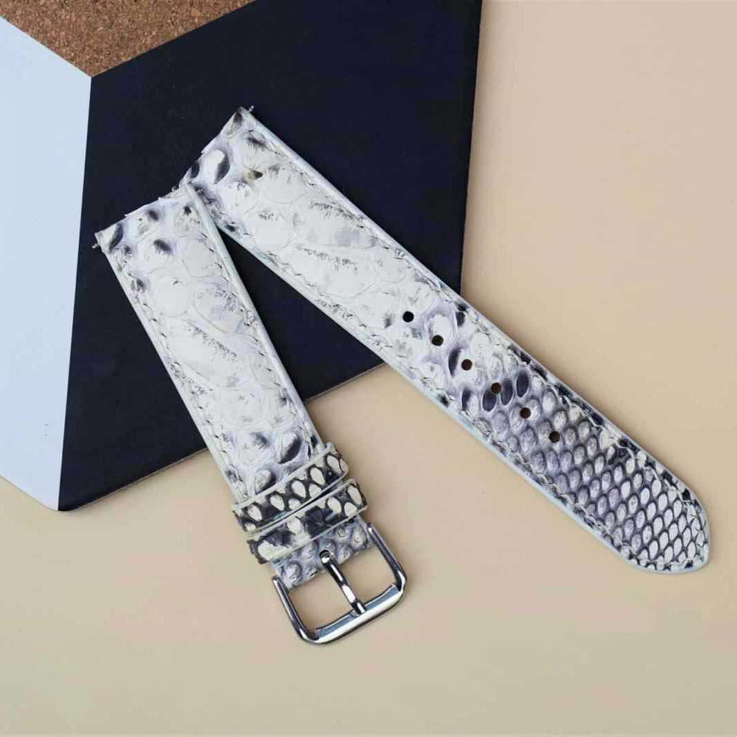 Handmade Python leather watch band, Natural Python leather band (1)