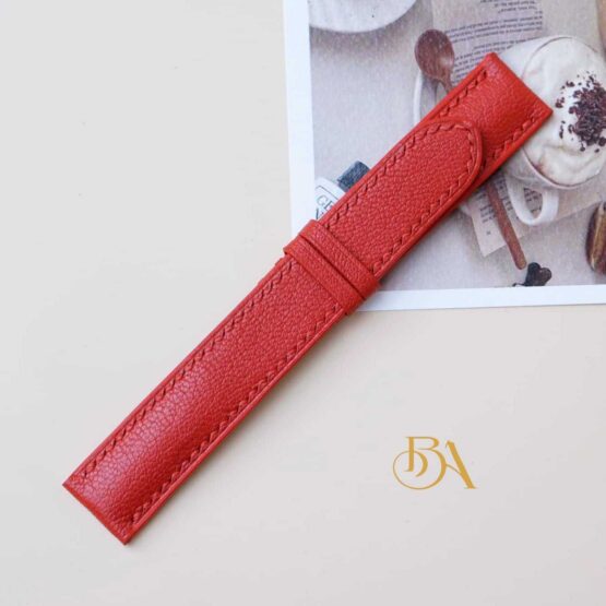 Handmade Red leather watch band, Alran Sully leather watch strap SW272