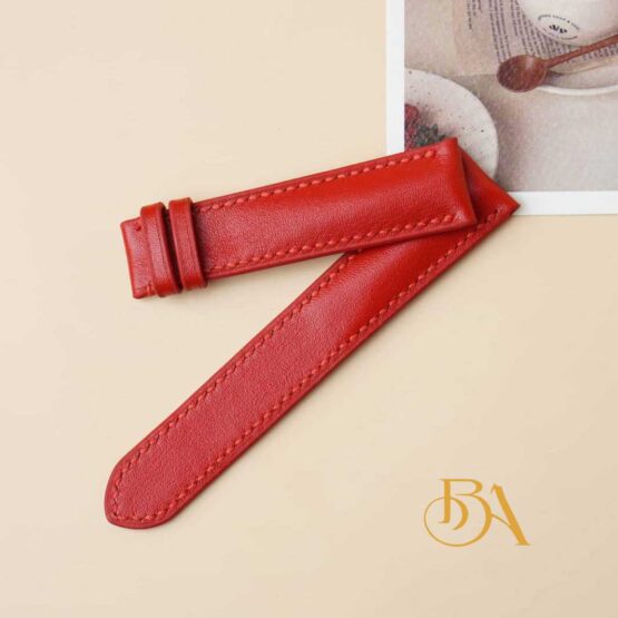 Nappa leather watch band, Handmade Red leather watch strap SW215