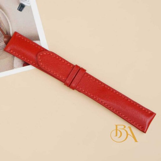 Nappa leather watch band, Handmade Red leather watch strap SW215