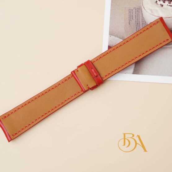 Nappa leather watch band, Handmade Red leather watch strap SW215