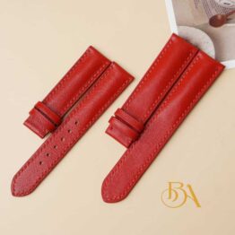 Nappa leather watch band, Handmade Red leather watch strap SW215