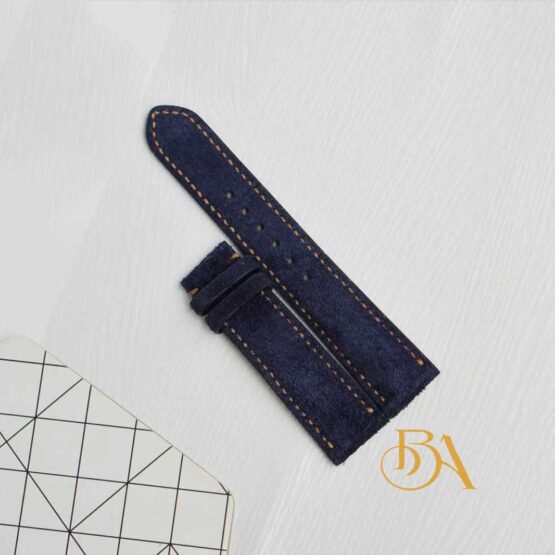 Navy blue Suede leather watch strap SW041