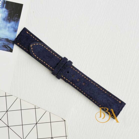 Navy blue Suede leather watch strap SW041