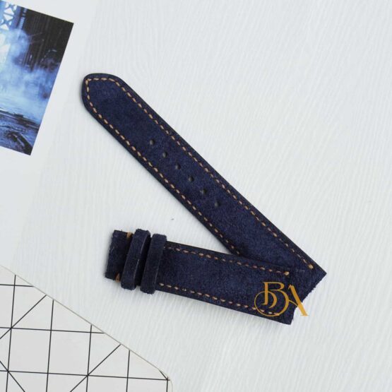 Navy blue Suede leather watch strap SW041