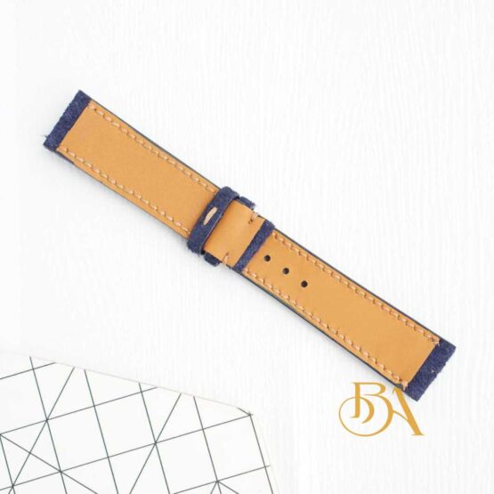 Navy blue Suede leather watch strap SW041