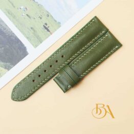 Olive Calf leather watch strap, Genuine Nappa leather watch band SW214