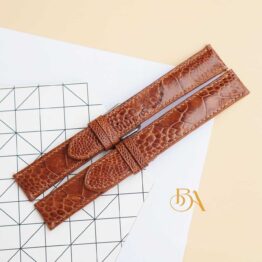 Ostrich Leg leather watch strap, Golden Brown Ostrich leather band SW176