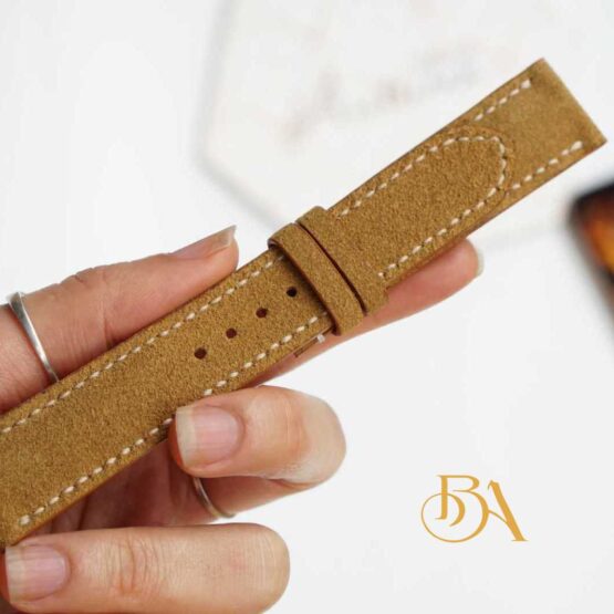 Tan Suede leather watch band SW040