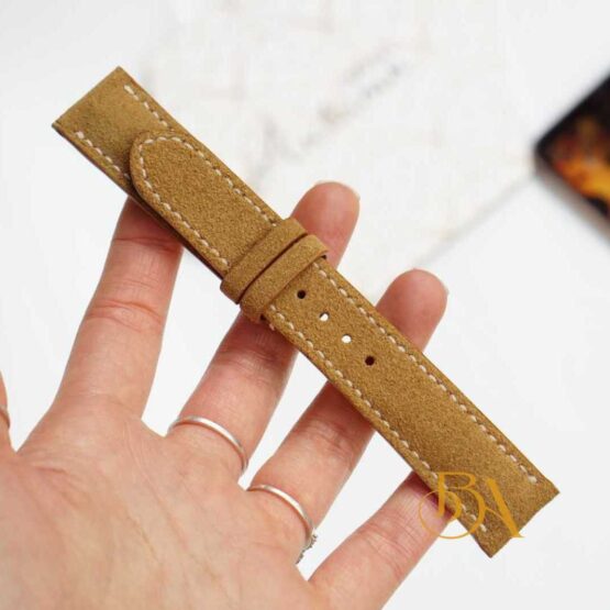 Tan Suede leather watch band SW040