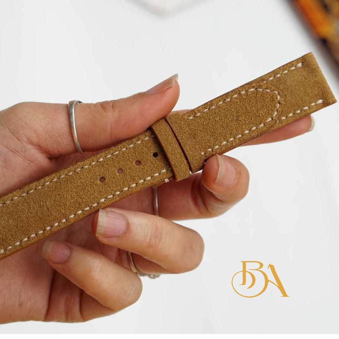 Tan Suede leather watch band SW040