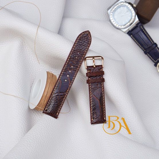 Bespoke Ostrich leather watch band, High Quality Ostrich leg leather watch strap SW046