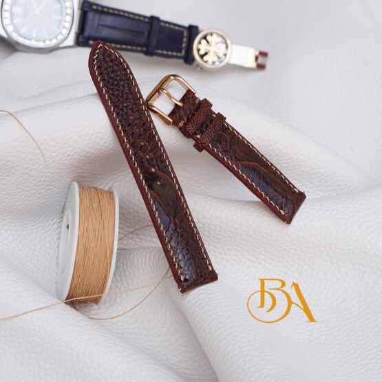 Bespoke Ostrich leather watch band, High Quality Ostrich leg leather watch strap SW046