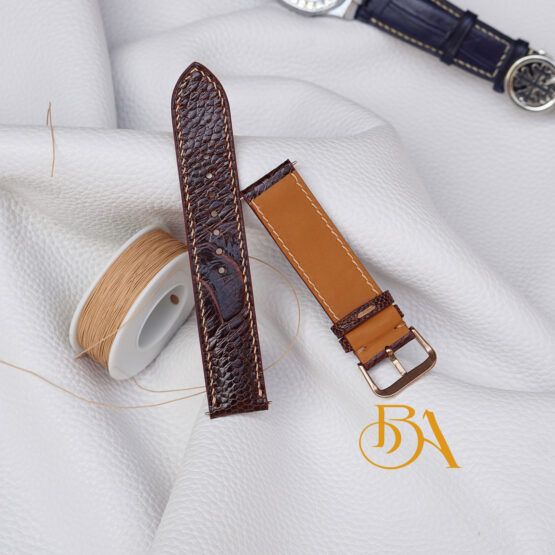 Bespoke Ostrich leather watch band, High Quality Ostrich leg leather watch strap SW046