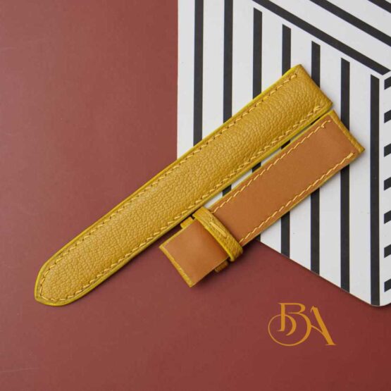 Yellow Alran Sully leather watch strap, Genuine leather replacement watch bands SW196