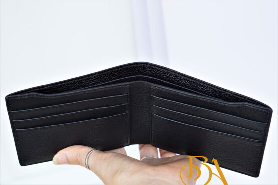 Handmade Goat leather wallet for men, Black Alran Sully leather wallet WL051