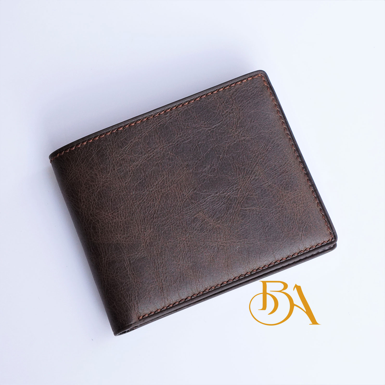 chocolate brown vintage cow leather wallet (2)