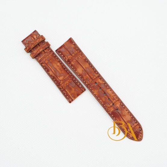 Brown Handcrafted Alligator watch strap, Nubuck leather watch band SW289