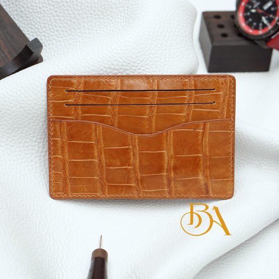 High Quality Alligator credit card holder, Genuine leather card wallet handcrafted VWL112