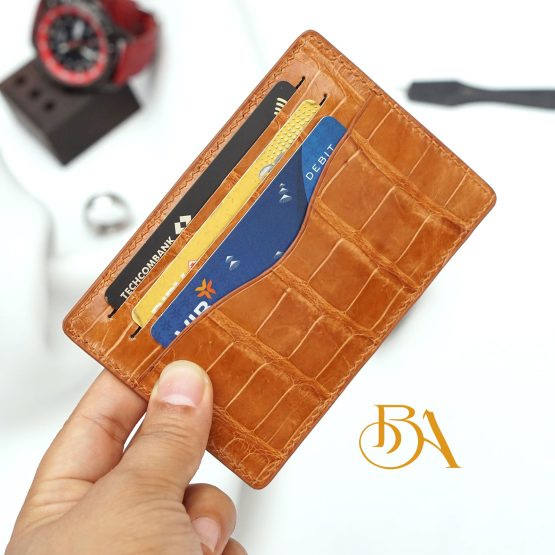 High Quality Alligator credit card holder, Genuine leather card wallet handcrafted VWL112