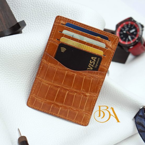 High Quality Alligator credit card holder, Genuine leather card wallet handcrafted VWL112