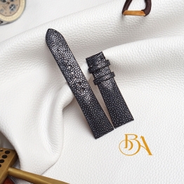 Premium Stingray leather watch strap, Black Stingray watch band SW292