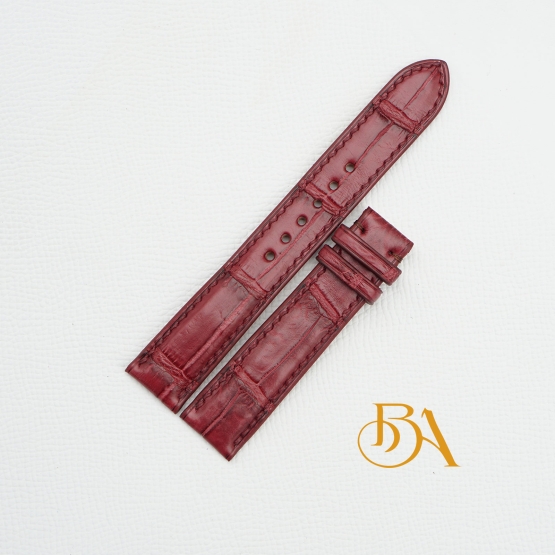 Top Quality Alligator leather watch band, Burgundy Alligator watch strap SW154