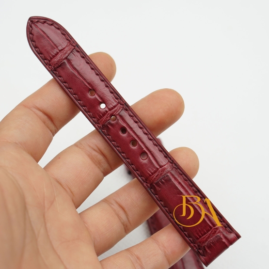 Top Quality Alligator leather watch band, Burgundy Alligator watch strap SW154