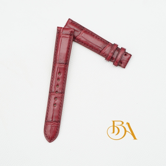 Top Quality Alligator leather watch band, Burgundy Alligator watch strap SW154