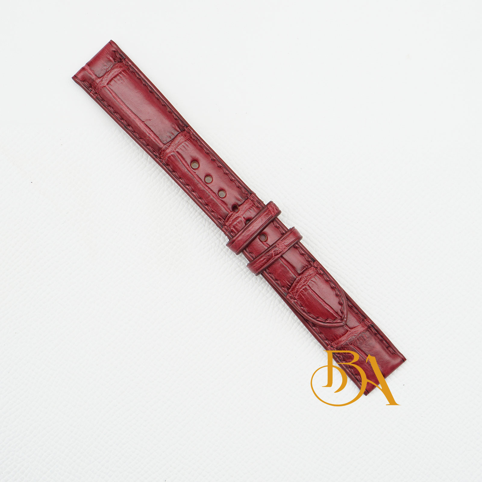 Top Quality Alligator leather watch band, Burgundy Alligator watch strap SW154