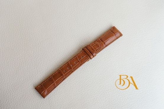 Gold Brown Alligator leather watch band SW322