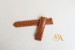 Gold Brown Alligator leather watch band SW322