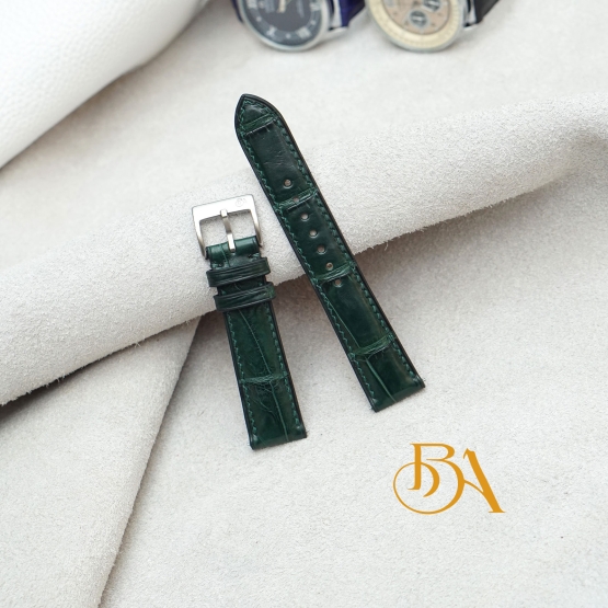 Premium Alligator watch strap with Brushed Steel Pin Buckle SW327