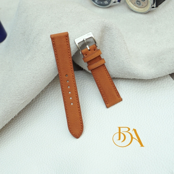 Quick release Brown leather strap, Wax Goat leather watch band SW326