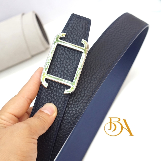 Dark blue Calf leather belt handcrafted BLB02