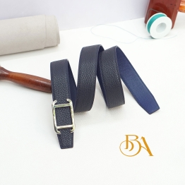 Dark blue Calf leather belt handcrafted BLB02