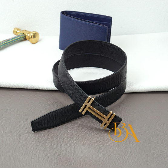 Premium Calf leather belt, Handcrafted Black Epsom leather belt BLB11