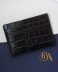 Premium Alligator credit card wallet, Black Genuine leather card holder VWL120