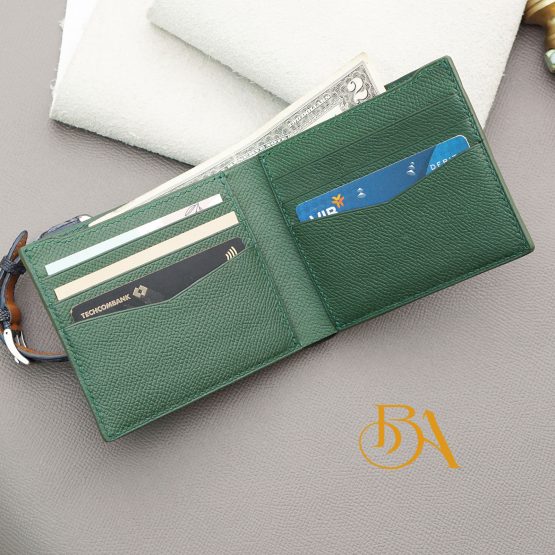 Dark Green Alligator Leather Wallet, Men bifold wallet handcrafted AWL280 - Image 4