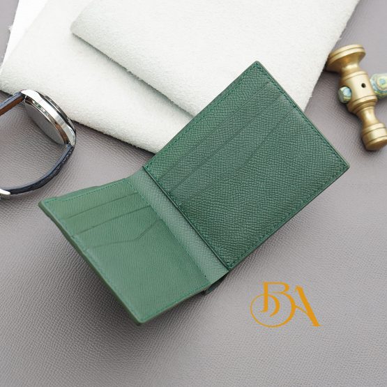Dark Green Alligator Leather Wallet, Men bifold wallet handcrafted AWL280 - Image 2