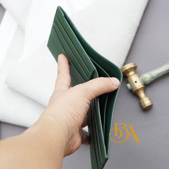 Dark Green Alligator Leather Wallet, Men bifold wallet handcrafted AWL280 - Image 6